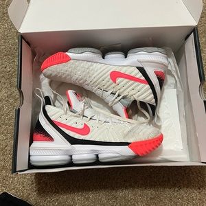 LeBron 16 White Hot Lava Basketball Shoes - Men’s Size 10